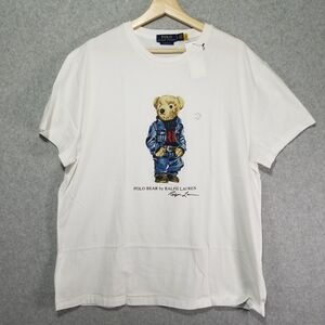 Polo Ralph Lauren Classic Fit T Shirt White Sz L Large Bear Jeans NWT $69